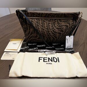 FENDI-monogram-print clutch bag